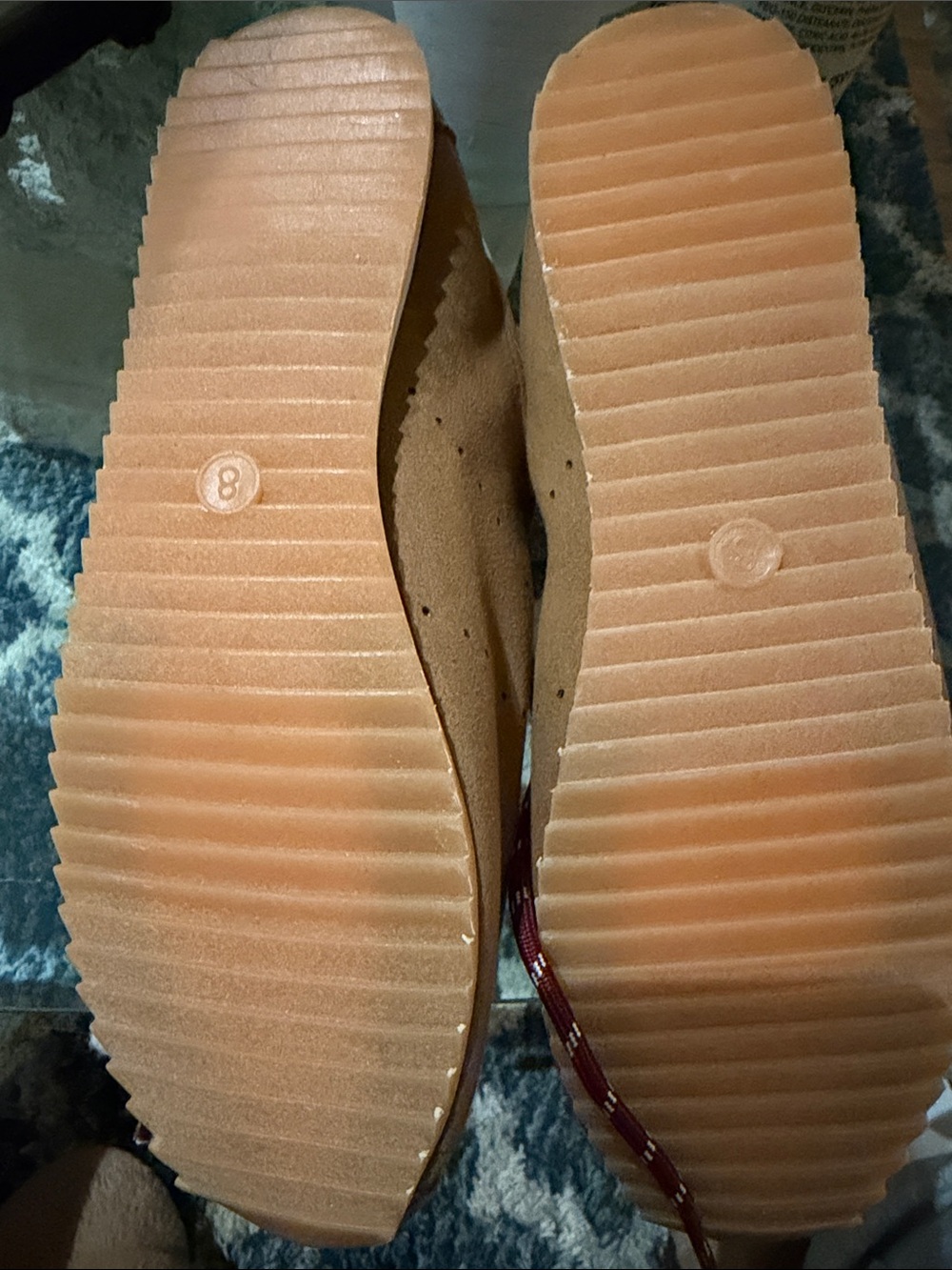 Universal Thread Tan Suede Sneakers with White and Burgundy Laces - Picture 4 of 4
